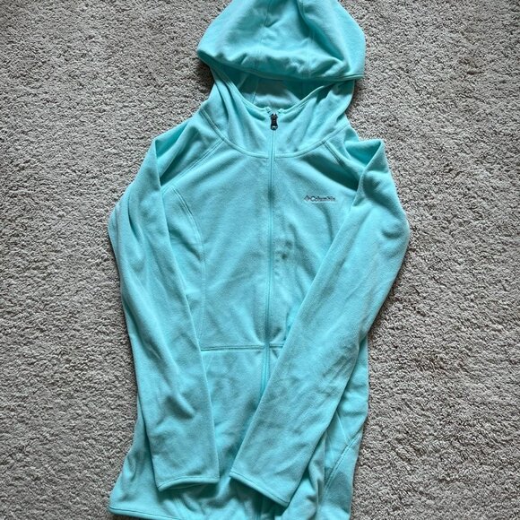 Columbia Aqua/Mint Lightweight Fleece Zip-Up Jacket - Picture 4 of 4